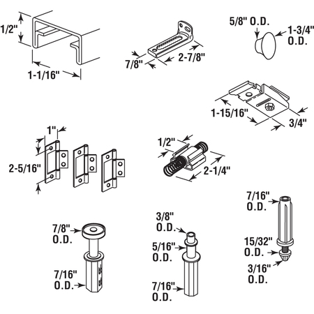 Prime-Line Bi-Fold Closet Track Kit, 36 in. Length, Steel Track, White (1 kit) 161794-1